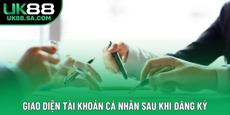 Giao diện tài khoản cá nhân sau khi đăng ký